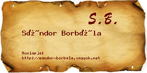 Sándor Borbála névjegykártya